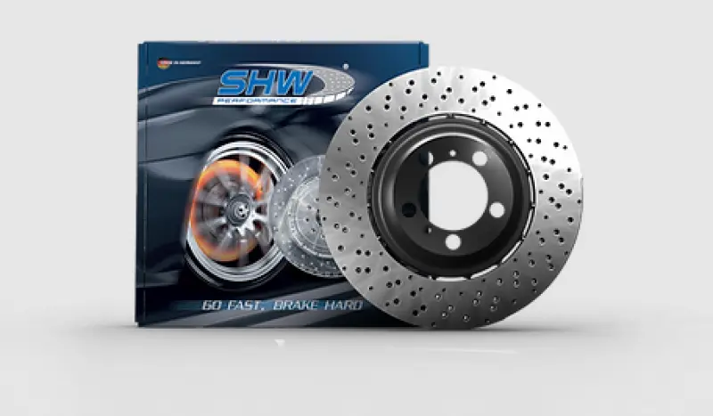 Shw 18-21 Bmw M5 4.4L Right Rear Cross-Drilled Lightweight Brake Rotor (34217991104) 2