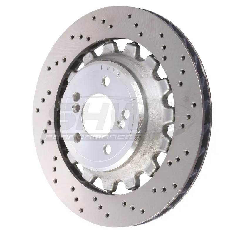 Shw 19-21 Bmw M2 Competition 3.0L Right Rear Cross-Drilled Lightweight Brake Rotor (34118072020) 1