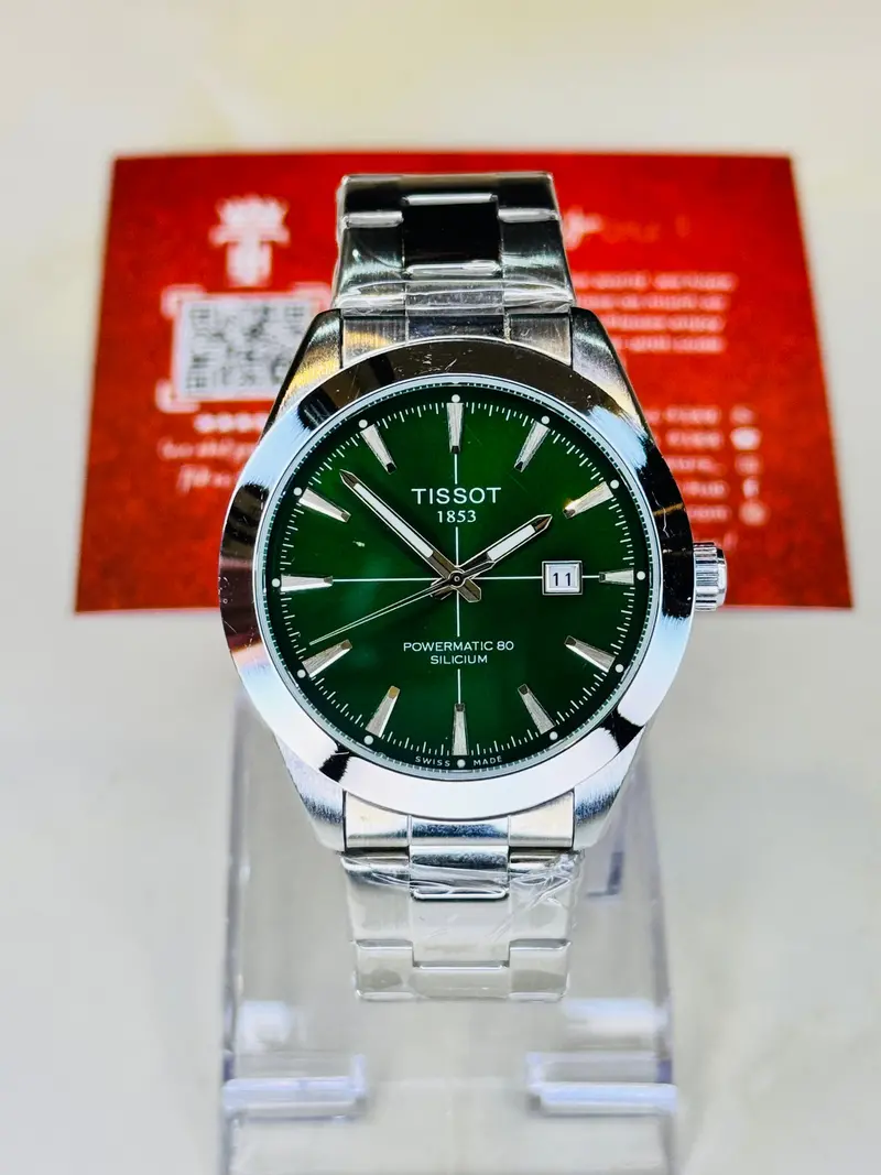 Silicium Silver Emerald Powermatic Tissot Watch 2