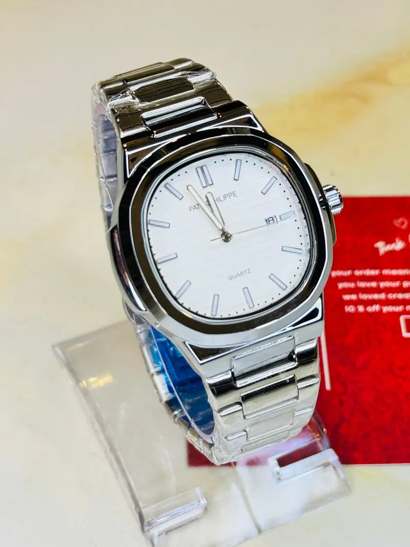 Silver White Nautilus Premium Watch 1
