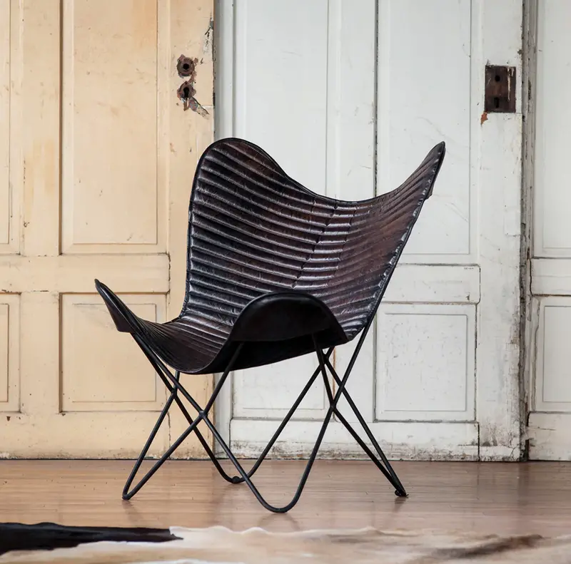 Soho Leather Butterfly Chair - Matthew Izzo Collection 1