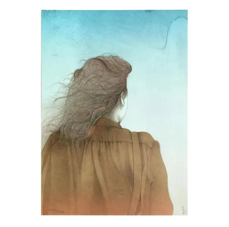 "Solitudine" - Original Color Lithograph By Bruno Bruni 1
