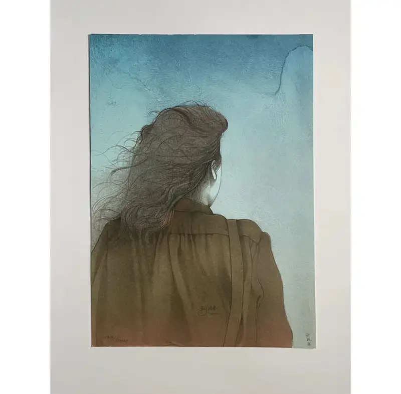 "Solitudine" - Original Color Lithograph By Bruno Bruni 2