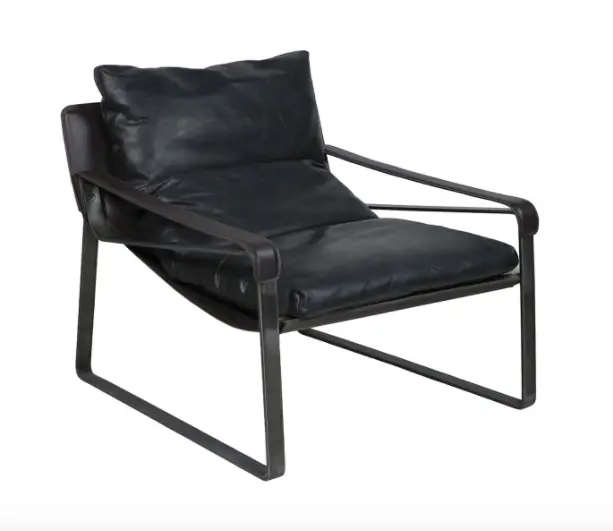 Stockholm Black Leather Lounge Chair - Matthew Izzo Collection 1