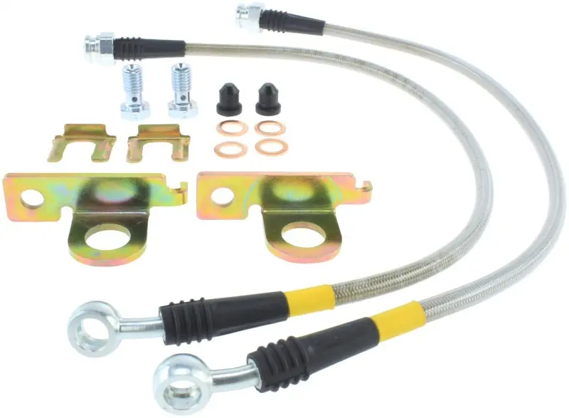 Stoptech 04-08 Cadillac Sts / 05-08 14-15 Chevrolet Corvette Stainless Steel Rear Brake Lines 1