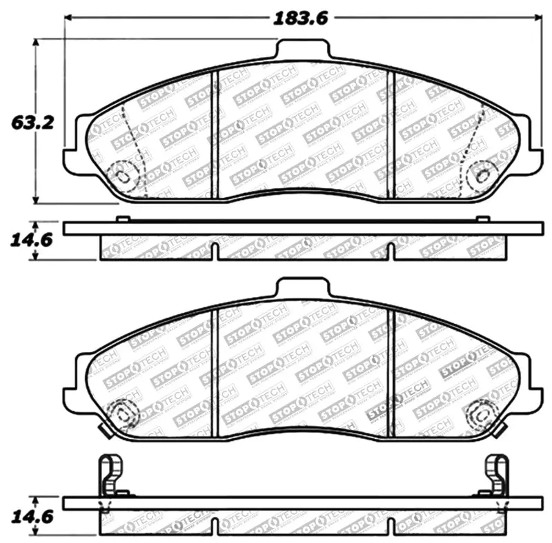 Stoptech Performance 04-08 Cadillac Xlr/Xlr-V / 97-10 Corvette / 05-06 Pontiac Gto Front Brake Pads 2