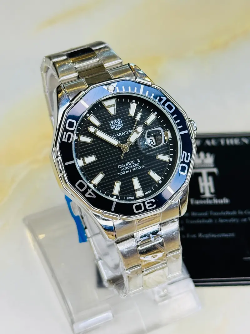 Tag Heur Aquaracer Silver Black Quartz Watch 1