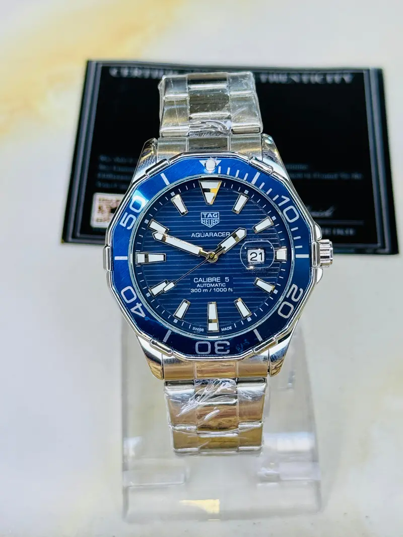 Tag Heur Aquaracer Silver Blue Quartz Watch 2