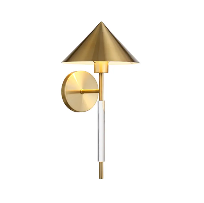 Talon Acrylic Rod Wall Sconce W/Antique Brass Shade 1