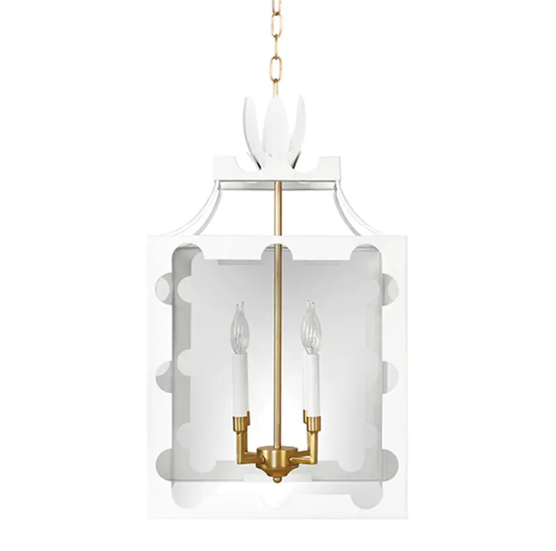 Talula White Tole Petal Lantern Pendant Light 1