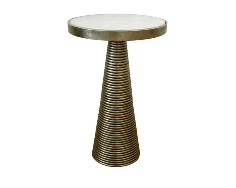 Tara Side Table - Brass & Marble 1