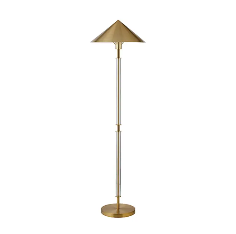 Tarron Acrylic Floor Lamp W/Brushed Brass Shade 1