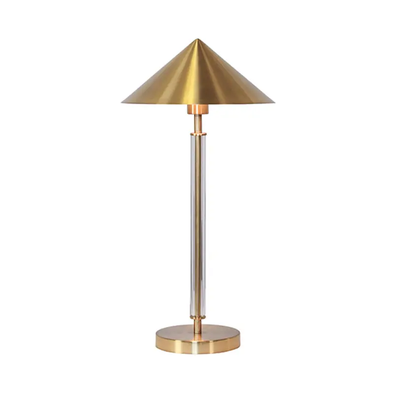 Tate Acrylic Table Lamp W/Brushed Brass Shade 1