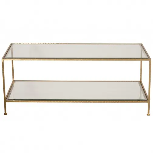 Taylor Two Tier Coffee Table - Gold Leaf & Glass Top 1