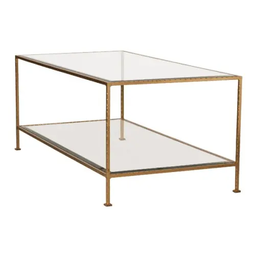 Taylor Two Tier Coffee Table - Gold Leaf & Glass Top 2