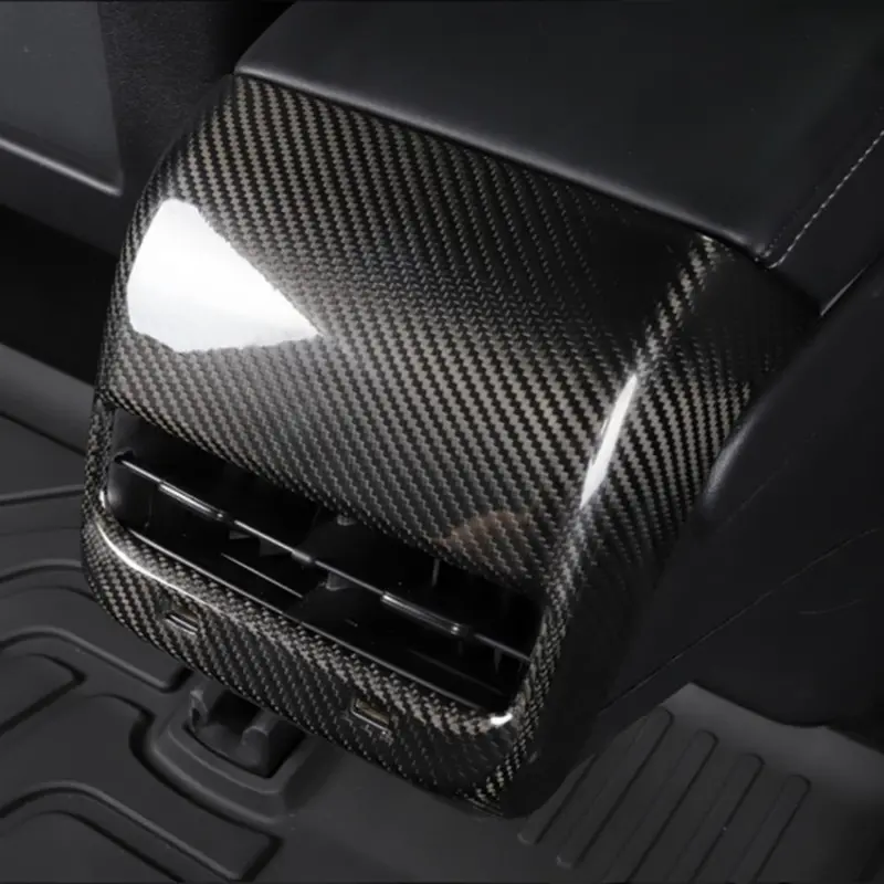 Tesla Model 3 Carbon Fibre Rear Air Conditioning Trim Covers 16-20 1