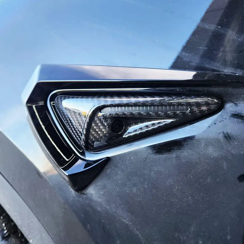 Tesla Model 3 Model Y Model S & Model X Pre-Preg Carbon Fibre Side Camera Covers 17-23 1