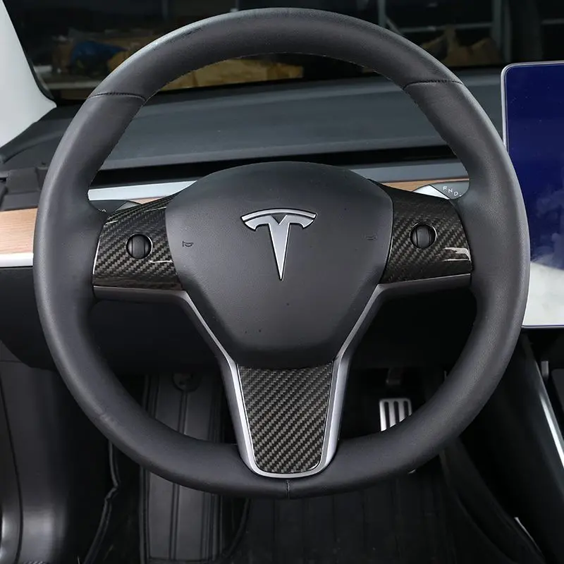 Tesla Model 3 & Model Y Pre-Preg Carbon Fibre Steering Wheel Trims 17-23 1