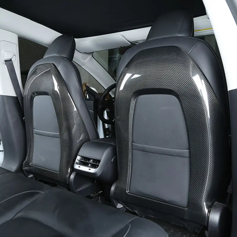 Tesla Model 3 & Model Y Pre-Preg Carbon Fibre Stick On Seat Covers 17-23 1