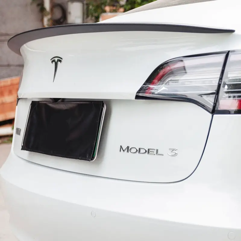 Tesla Model 3 Oem Style Pre-Preg Matt Carbon Fibre Boot Spoiler 16-Present 1