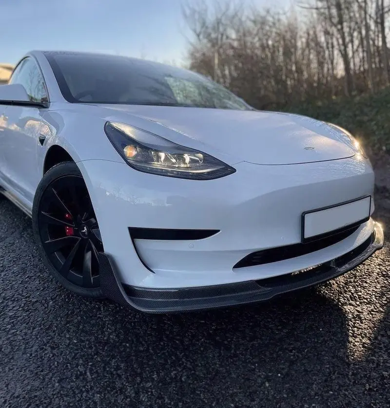 Tesla Model 3 V Style Carbon Fibre Front Splitter 16-Present 1