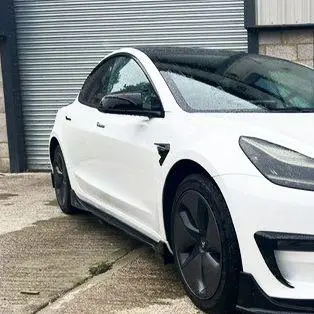 Tesla Model 3 V Style Gloss Black Replacement Mirror Covers 16-22 1