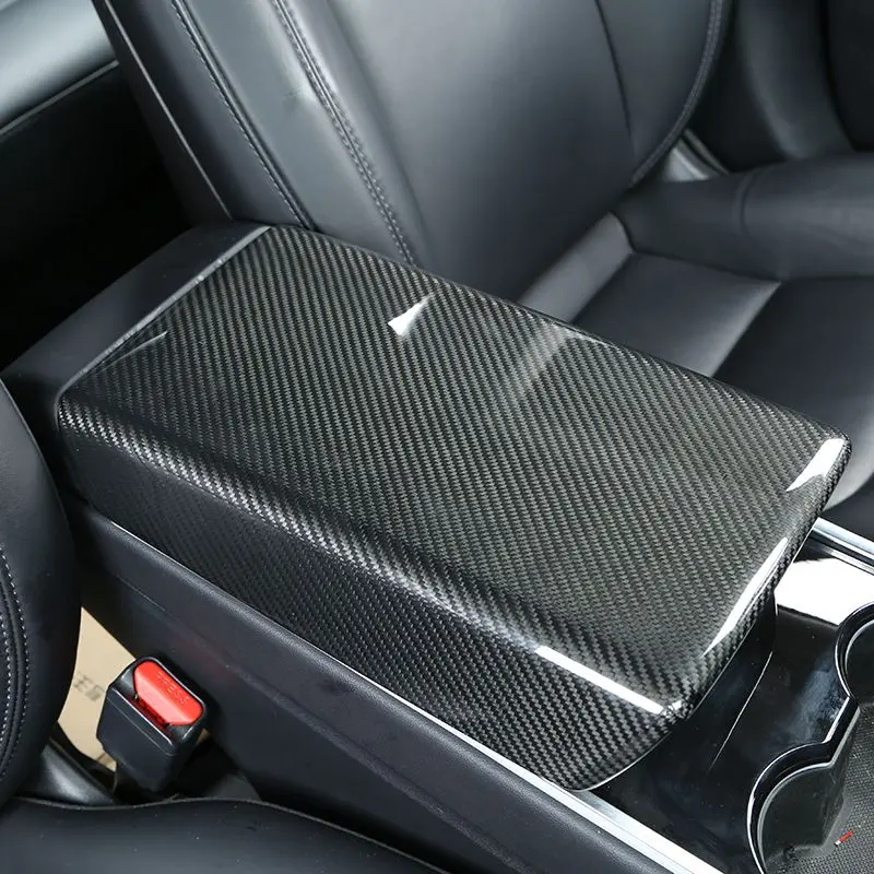 Tesla Model 3 & Y Pre-Preg Carbon Fibre Arm Rest Cover 17-23 1