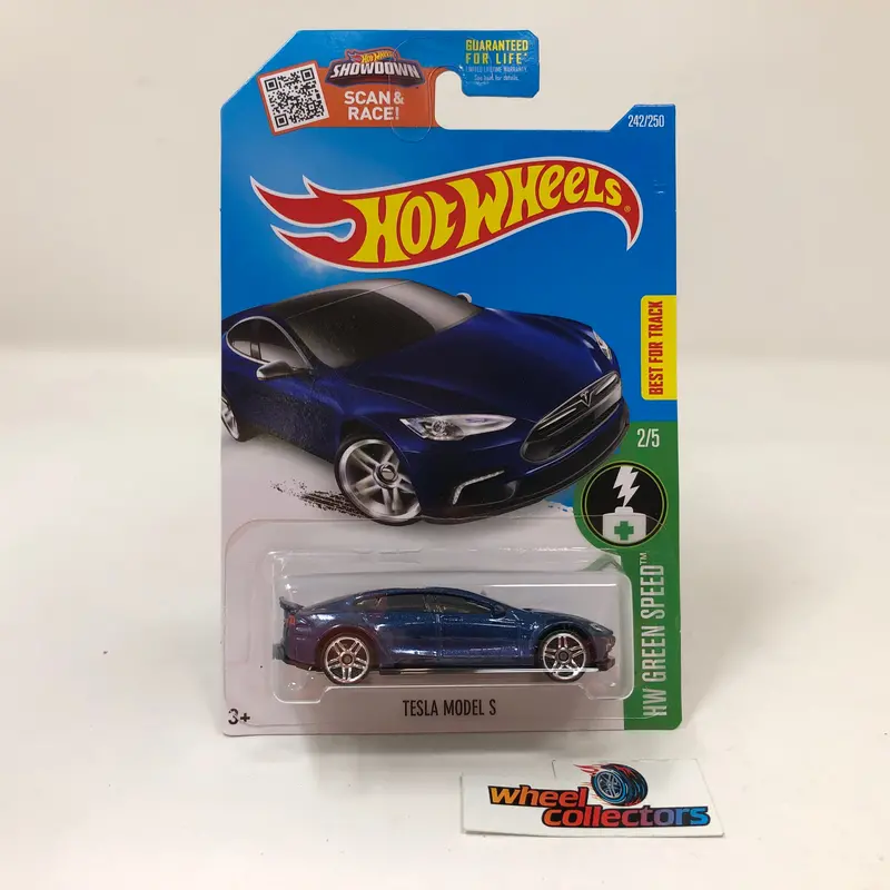 Tesla Model S #242 * Blue * 2016 Hot Wheels 1