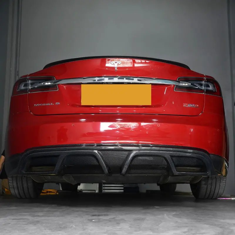 Tesla Model S P85 P Style Carbon Rear Diffuser 14-15 1