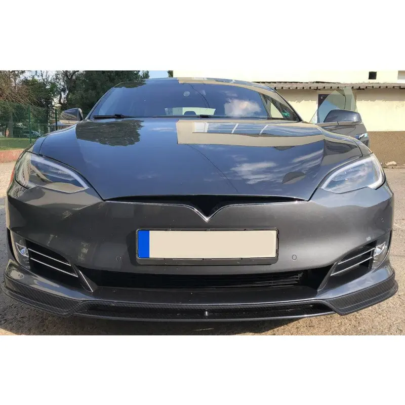 Tesla Model S V Style Carbon Fibre Front Splitter 16-17 1