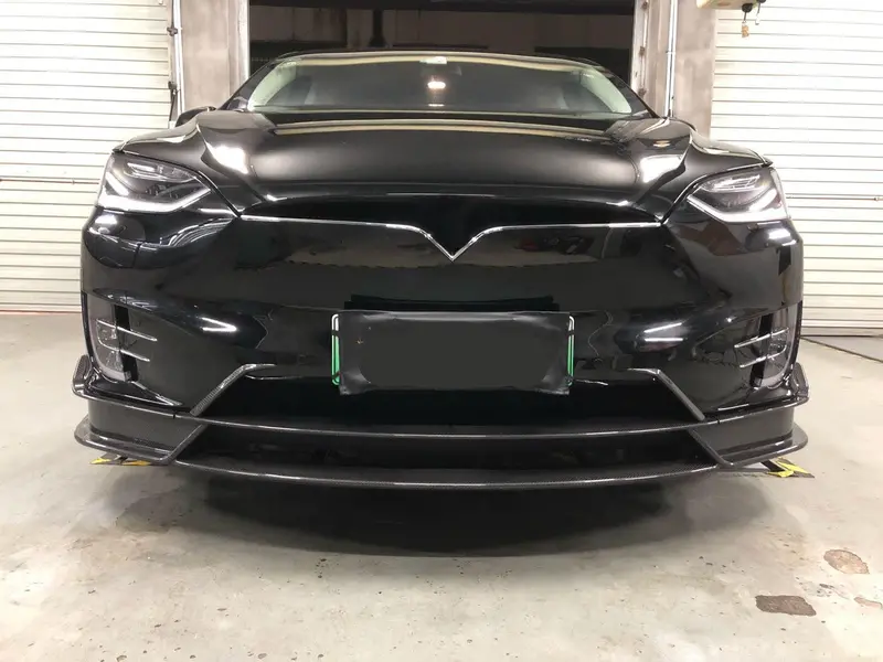 Tesla Model X V Style Carbon Fibre Front Splitter 16-Present 1