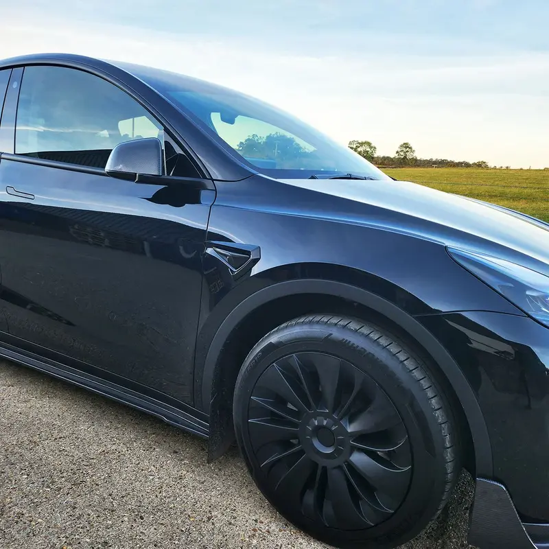 Tesla Model Y Competition Style Gloss Black Side Fender Trims 19-22 1