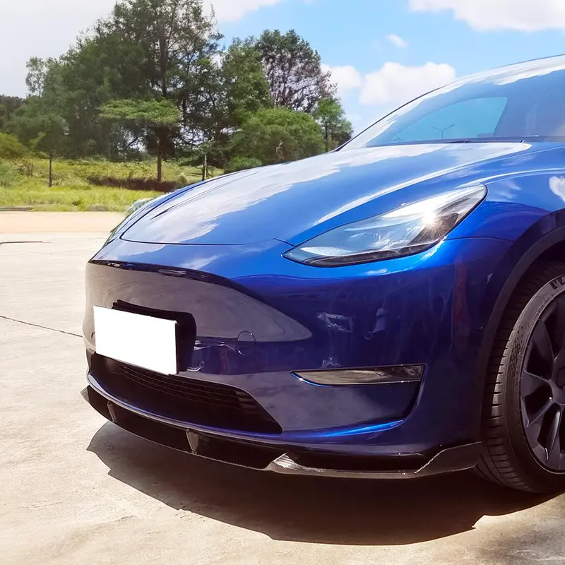 Tesla Model Y Cs Style Pre-Preg Carbon Fibre Front Splitter 19-23 1
