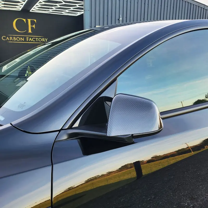 Tesla Model Y Oem Style Pre-Preg Carbon Fibre Mirror Covers 19-23 1