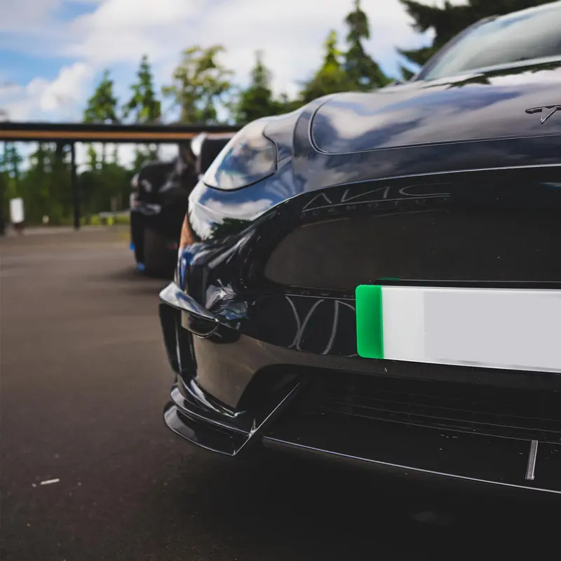 Tesla Model Y Tr Style Gloss Black Front Splitter 19-22 1