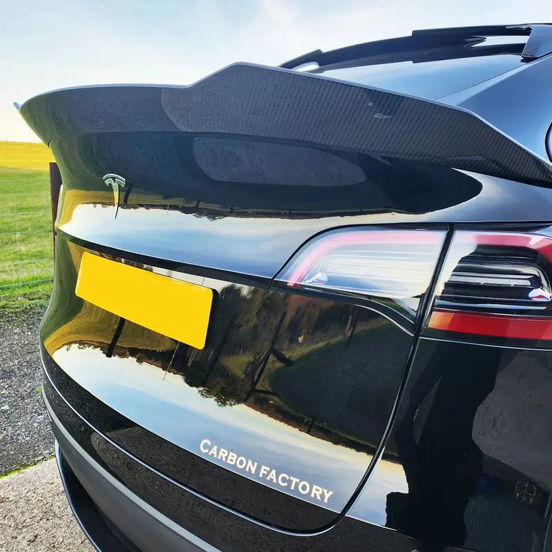 Tesla Model Y V Style Pre-Preg Carbon Fibre Rear Spoiler 19-23 1