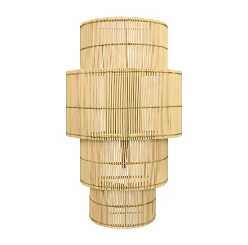 Tia Four Tier Natural Rattan Wall Sconce 1
