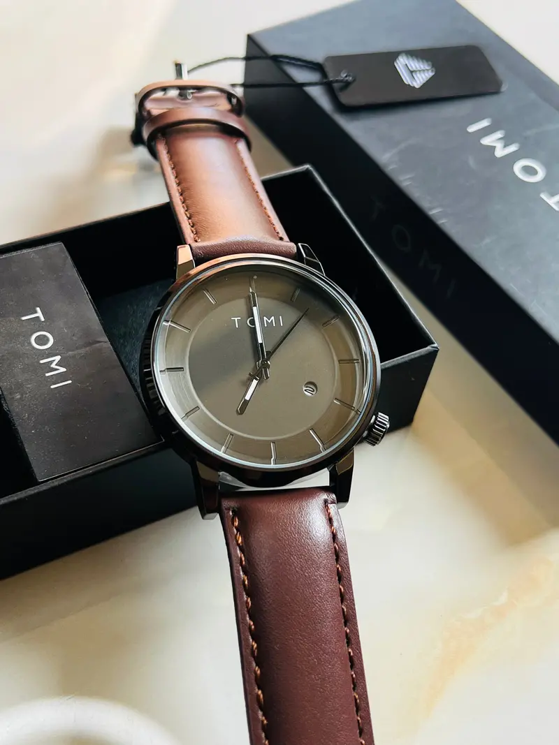 Tomi Brown Black Galaxy Dial Watch 1
