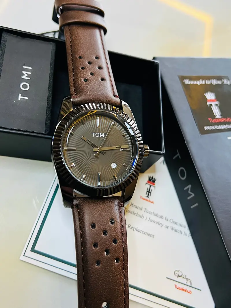 Tomi Brown Black Jaguar Dial Watch 1