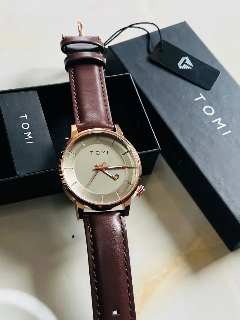 Tomi Brown Gold Galaxy Dial Watch 1