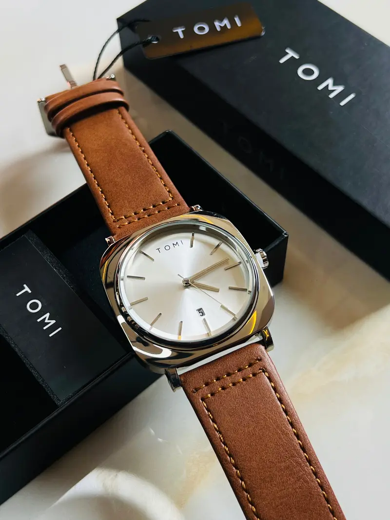 Tomi Brown Silver Business Class Watch 1