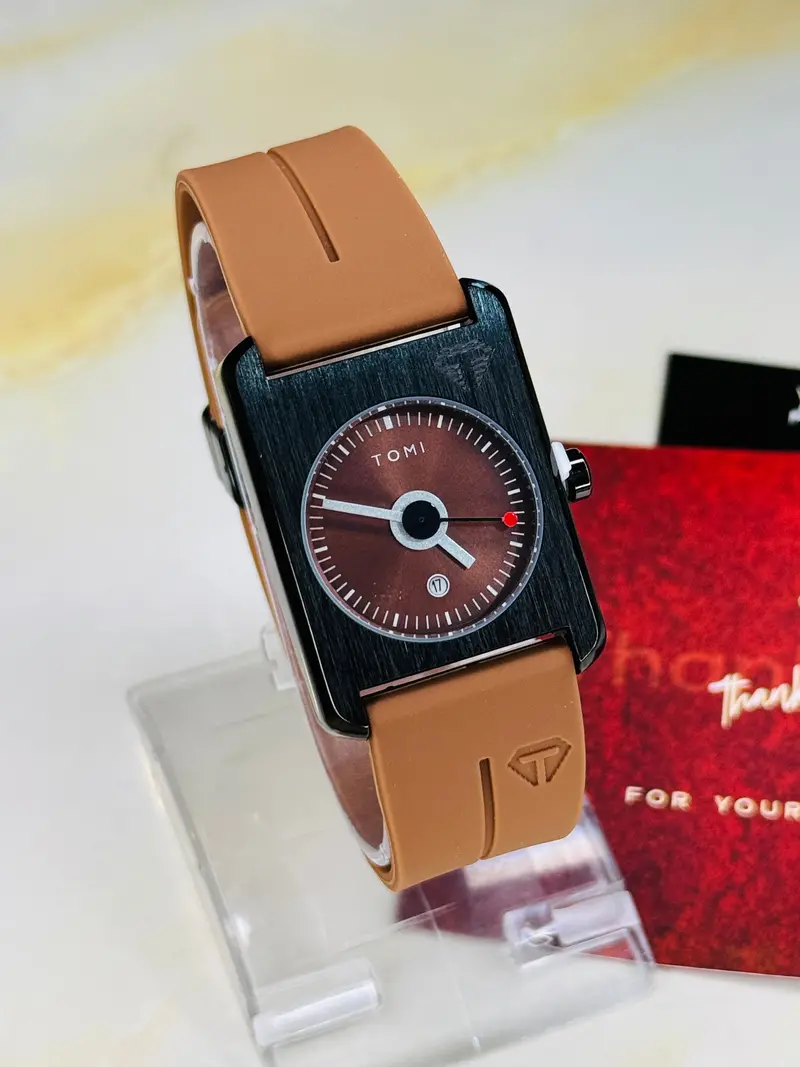Tomi Brown Tank Magnetic Strap Watch 1