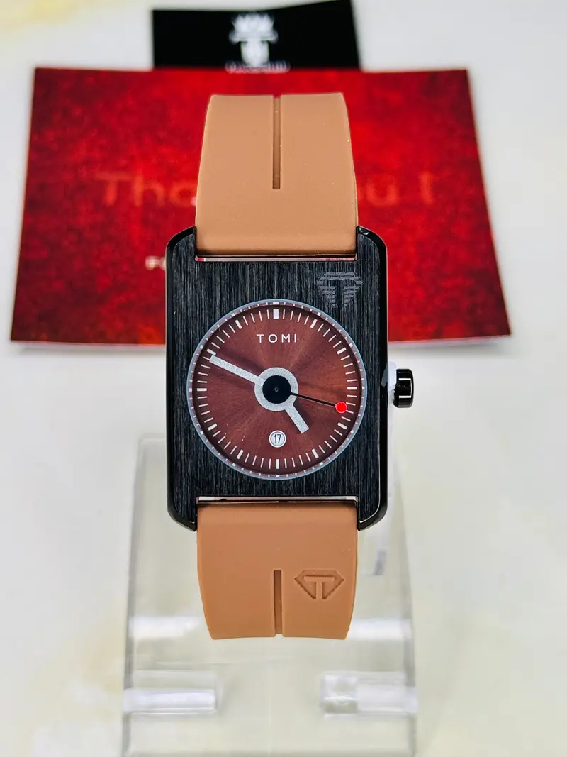 Tomi Brown Tank Magnetic Strap Watch 2