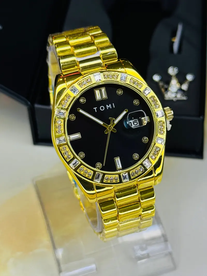 Tomi S3 Zircon Gold Black Premium Watch 1
