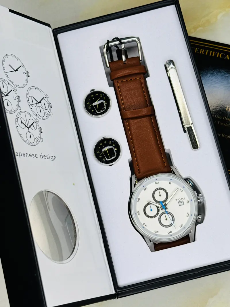 Tomi S6c Brown Silver Gift Set Watch 1