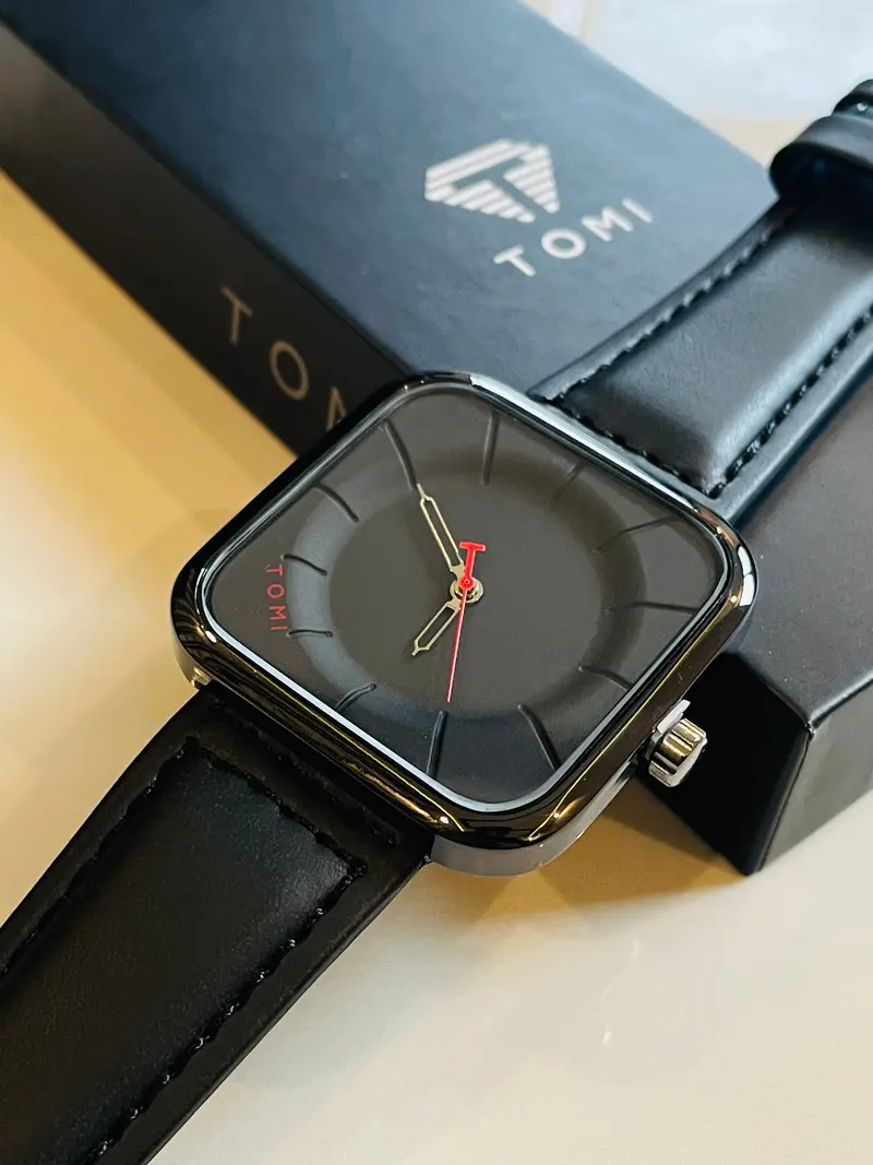 Tomi Square Black Dial Watch 1
