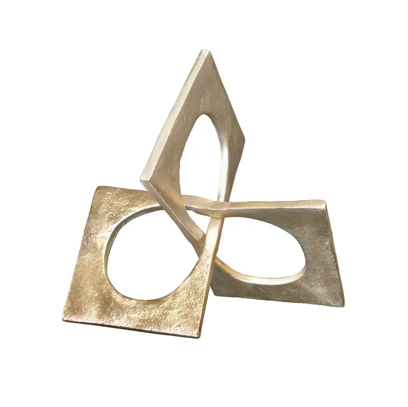 Twist Antique Brass Geometric Sculpture 1