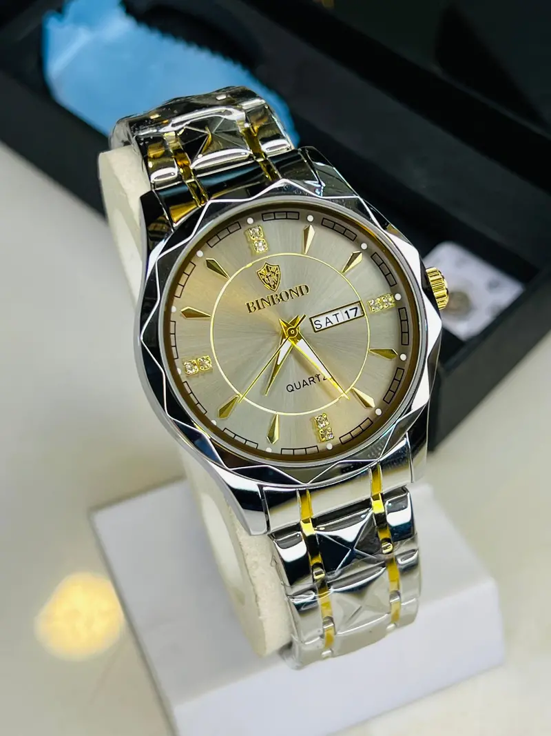 Two Tone Binbond Silver Prism Dial Watch 1