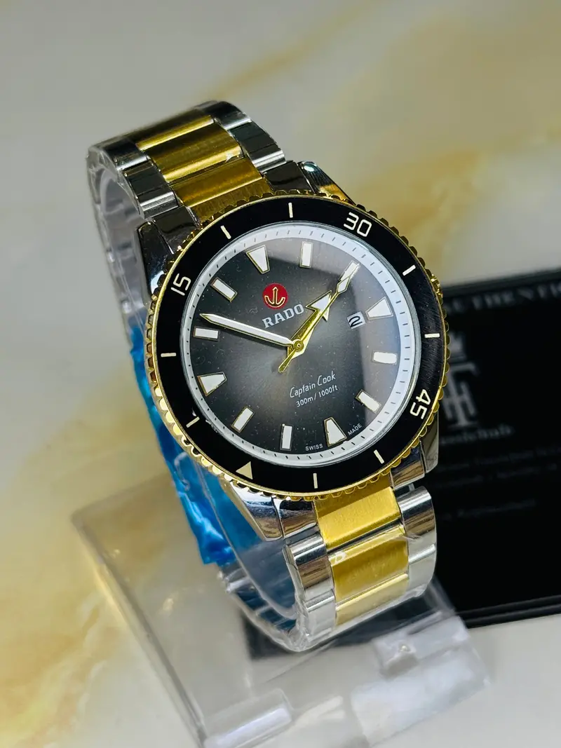 Two Tone Black Rado Captain Cook Watch 1