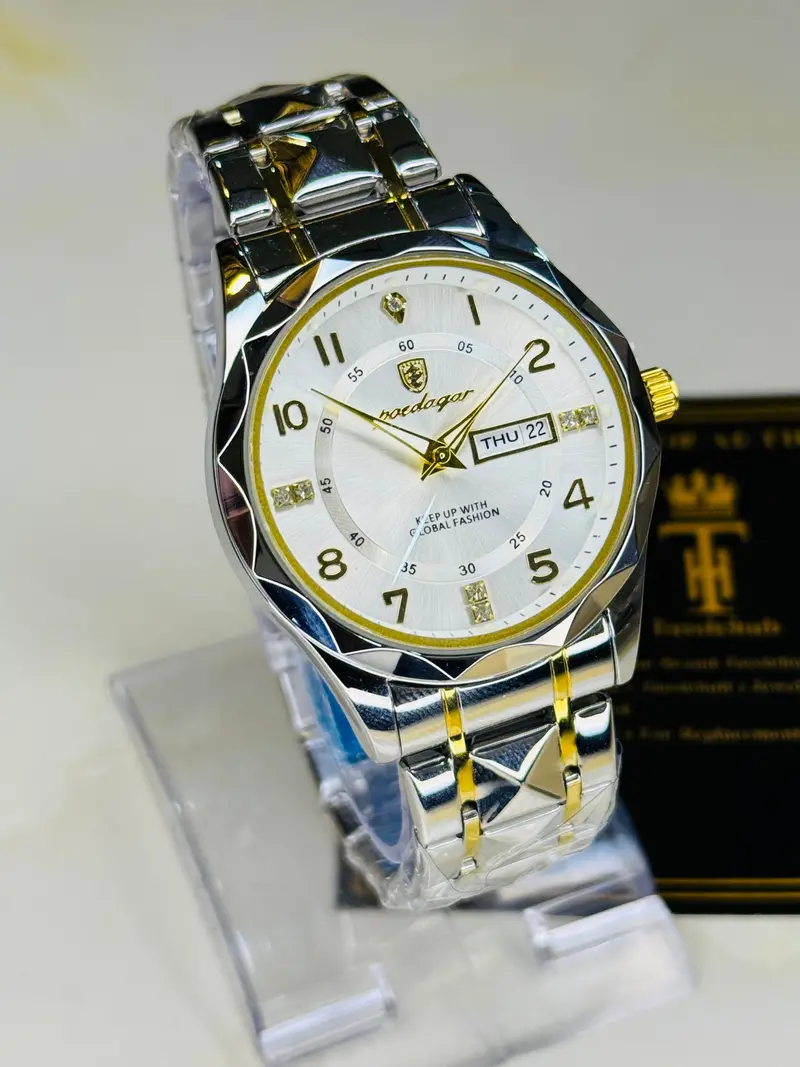 Two Tone Silver Poedagar Prism Dial Watch 1